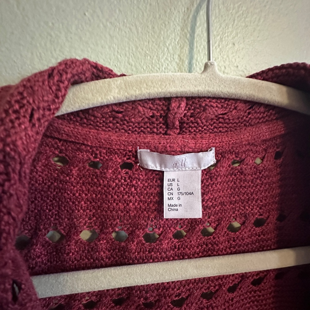 H&M Maroon Open-Front Cardigan - Picture 3 of 8